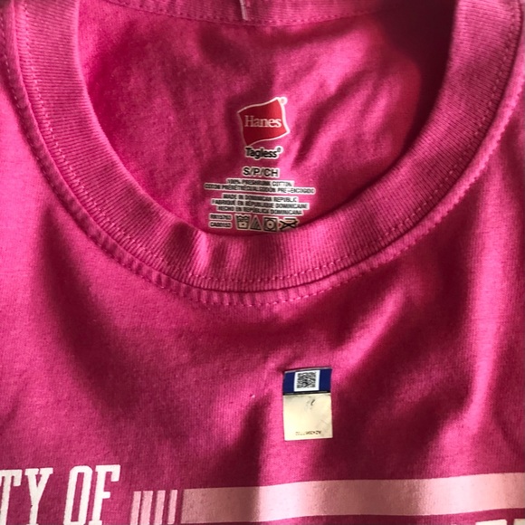 Hanes neon pink West Virginia Crewneck shortsleeved t-shirt Size S/P/CH - Picture 3 of 9